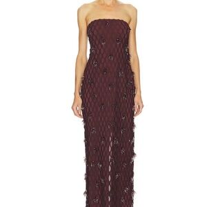 Simkhai Iridessa Bustier Gown in Mahogany from Revolve